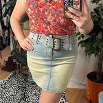 Zana Di Vintage Y2K  Faded Denim Mini Skirt with Belt Y2K Blue Photo 5