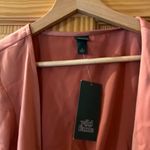 Wild Fable NWT  Satin Bow Tie Front Crop Top Peplum Pink Photo 3