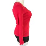OP Womens Thermal Shirt Top Stretchy Ribbed Long Sleeve Red XL 15 17 Juniors Photo 1