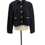J.Crew  Cropped Lady Jacket Buttons Black Size‎ Large Photo 4