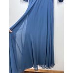 Marsoni By Colors Peacock Blue Lace Appliqué Evening Gown Size 4 Formal M237 Photo 3