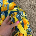 Lulus Lulu’s Vacay Ways Teal Floral Satin One-Shoulder Cutout Midi Dress Photo 6