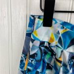 Magaschoni New York Pleated Silk Skirt Women's Size 8 Blue Jewel Print Elegant Photo 6