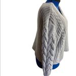 Alya , Oversized, Cable Knit,Chunky, Gray Sweater,Size Medium,3/4 length sleeves Photo 5