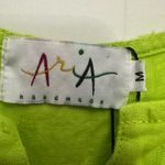 Aria  Handmade Italian Linen Monalisa Vest Dress Size Medium In Kiwi Sleeveless Photo 3