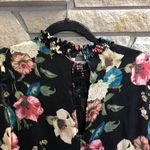 ZARA  Multicolor Floral Romper Long Sleeve Chiffon Black Small Photo 5