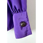 Josephine Chaus Vintage 90s Women Retro Royal Purple Secretary Blouse Size 12 Josephine Photo 3