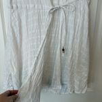 C&C California  Beach Cover Up ONE SIZE Linen/Cotton White Tie Front Boho Breezy Photo 4