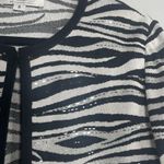 ST. JOHN Evening Knit Jacket Size 8 Black White Animal Print Embellished Jewels Photo 1