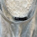 ZARA Medium Grey White Tie Dye Crop Top Loungewear Bralette Boho Sports Bra Photo 1