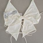 Bershka NWT!  White Bow Tie Open Back Top Size S Photo 4