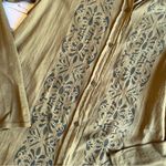 Michael Stars  Blouse Button Down Shirt Womens Long Sleeve Sz 2 Boho Light Batik Photo 5