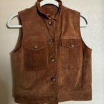 American Vintage Vintage Harolds Suede Leather Vest‎ Size Small in Caramel Brown Photo 0