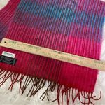 Descours Paris Vtg Scarf‎ Multicolor Striped Tassel Fringe Wool Mohair Blend Pink Photo 2