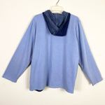 Hot Cotton Blue Denim Paneled Zip Up Hoodie Jacket Size 2X Photo 1