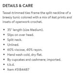 Cupcakes & Cashmere Quest Tunic Dress Swim Coverup Blue Size XS Photo 12