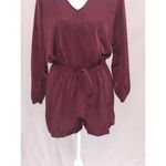 Honey Bunch ~ Long Sleeve Romper~ Burgundy Open Back ~ Size Large ~ Very Cute! Photo 1