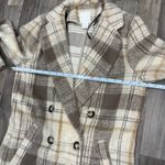 H&M  Neutral tan plaid pea coat Photo 4