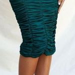 House Of CB - Mera EMERALD GREEN RUCHED MIDI SKIRT‎ NWOT size S Photo 1