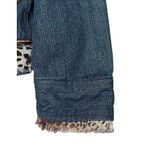 Pamela McCoy Animal Print Trim Embellished Bling Button Blue Denim Jean Jacket M Size M Photo 7