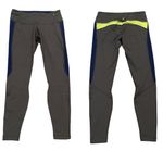 YOGASMOGA COLORBLOCK GRAY BLUE NEON GREEN WORKOUT YOGA LEGGINGS 8 Photo 1