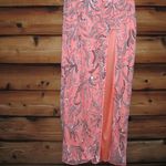 Mac Duggal  6030 Womens High Neck Embellished Mesh Gown With Slit Dress Coral Photo 9