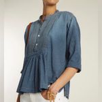 Current/Elliott Denim Stripe Pintuck Pleat Size 0 Photo 8