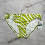 Michael Kors  Womens Limeade Logo Ring Hipster Bikini Bottom Size L Striped New Photo 1