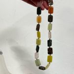 Handmade Colorful Stone Necklace Short Beaded Jewelry Womens Casual Green Pink Photo 6
