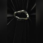 ZARA  NWOT velvet velour cutout sides black maxi dress with gold brooch detail Photo 4