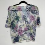 J Jill Purple Blue Floral Linen Blend Short Sleeve Sweater M Short Sleeve Size M Photo 7