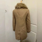 ZARA $250 Manteco Italian Trench Wool Jacket Coat Faux Fur Fall Beige Mob Wife Photo 3