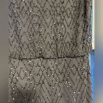 BHLDN Beaded Diamond Grey Sliver Full Length Sleeveless Gown Size 6 Photo 2