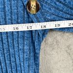 Ribbed Knit Sweater Women’s Small Blue Button Shoulder Long Sleeve Pullover Top Photo 4