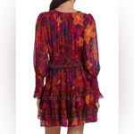 Farm Rio  Anthropologie Tropical Tapestry Long-Sleeve Mini Dress in Pink Photo 1