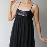 Bebe Vintage Black Sequined Bodice Mini Bubble Hem Dress Medium Photo 0
