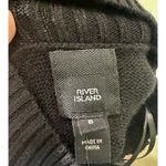 River Island  Dress High Neck Knit Midi Slit Size 8 Large Grunge Witchy Emo Goth﻿ Photo 9