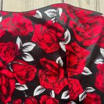 White House | Black Market Red & Black Rose Print Bustier Corset Top Photo 3