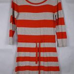 Banana Republic Women's Orange Grey Striped Knit Mini Dress S Photo 0