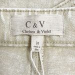 Chelsea and Violet NWT  Flare Jeans Size 26 Embroidered Floral Beige Boho High Rise Photo 9