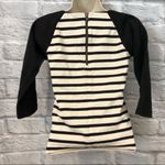 J.Crew  XXS Black & White Raglan Sailor Stripe Top Photo 4
