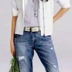 CAbi NWT 100% Boyfriend Jeans Style 5884 Super Distressed Ankle Cropped Straight Photo 0