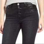 Current/Elliott The Fused High-Waist Stiletto Jeans Faux-Leather Black Size 25 Photo 9