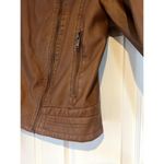 Universal Threads Universal Thread Brown Faux‎ Leather Jacket Women’s Size Medium Photo 7