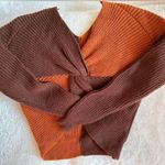 No Boundaries  sweetheart wrap sweater brown and tan size 11/13 Photo 0