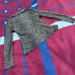Sans Souci  leopard print collared long sleeve blouse
No size tag - fits a S-M Photo 3