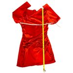 Kendall + Kylie KENDALL & KYLE Mini Dress Red Satin Asymmetrical Size M Colorful Y2K Preppy Photo 4
