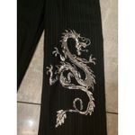 Urban Outfitters  Black Pinstripe Dragon Sequin Wide Leg Pants Size S Photo 2