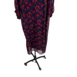 Madewell No.6 Silk Magical Dress Vintage Rose Floral Print Blue Red Size 14 Photo 12