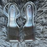 Good American silver square toe high heel sandals women's shoe size 9.5 Photo 2